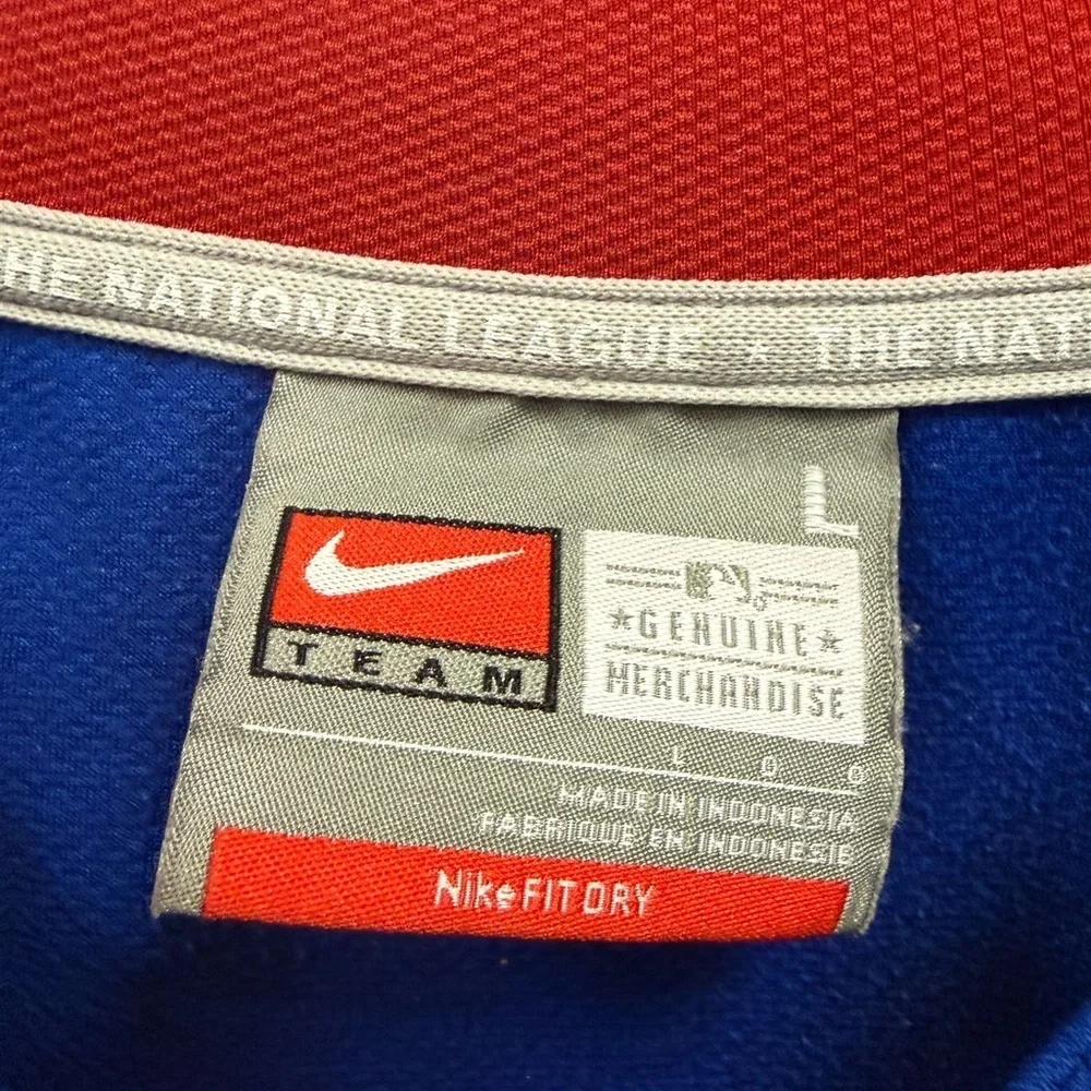 Nike Fit Dry Royal Blue & Red Cubs Sports Jersey Button Down Men’s Size Large
